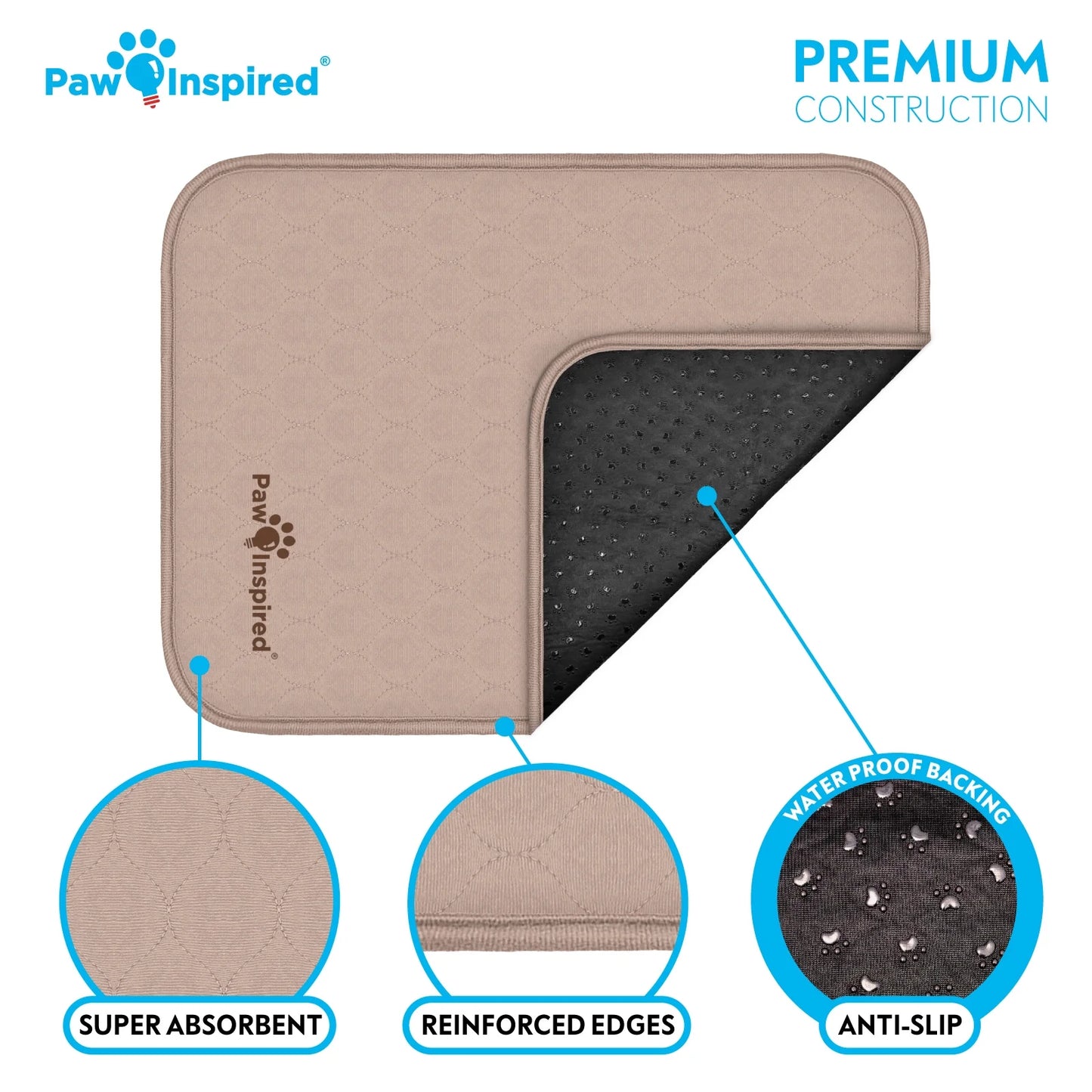 2Ct Dog Crate Pads Mats Size 35X22” for Use with 36” Kennel and Crate | Washable Waterproof Dog Pee Pads