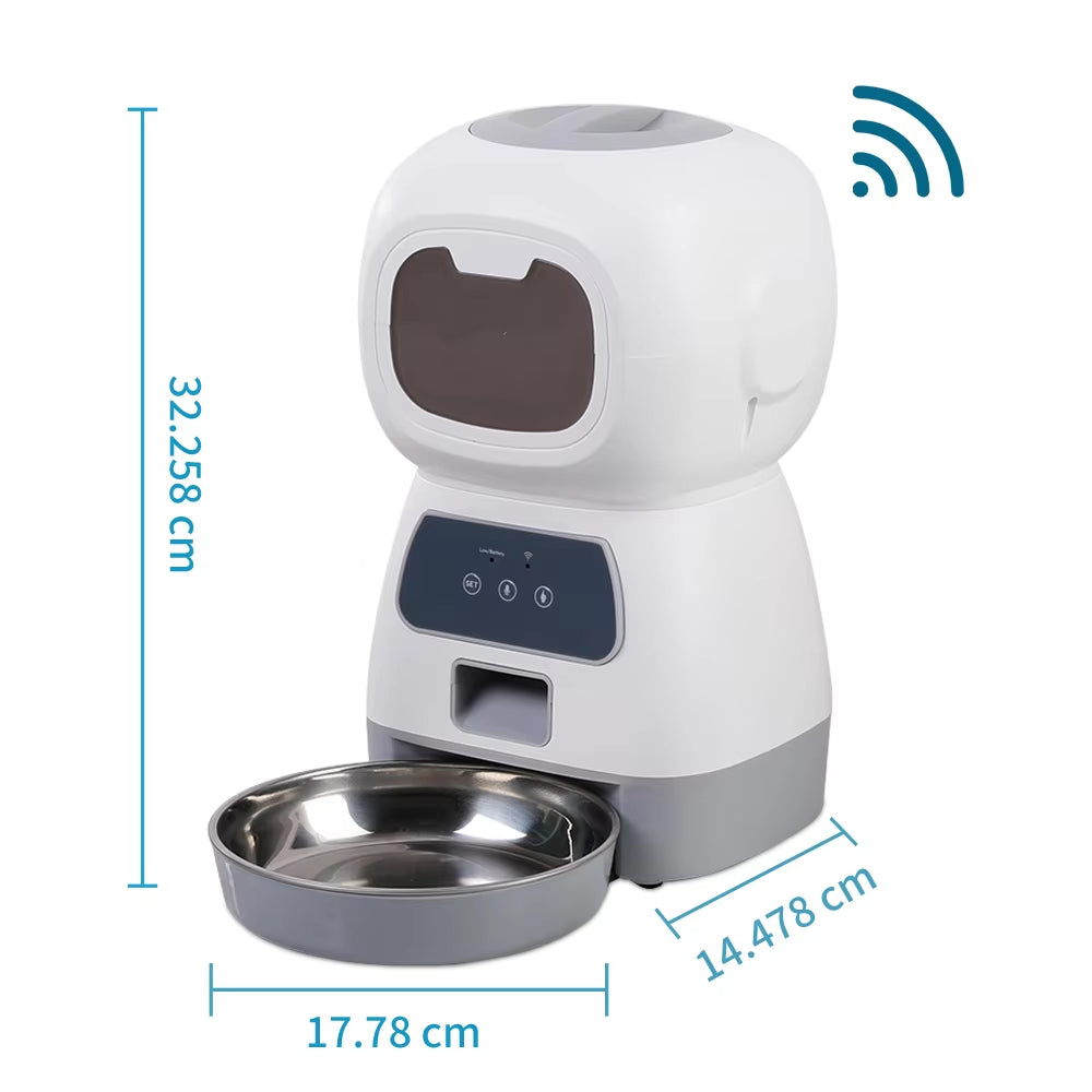 3.5L Automatic Pet Feeder Wifi APP Smart Timed Dosing Feeder Cat Dog Food Dispenser 2L Auto Drink Fountain Water Feeder Cat Bowl