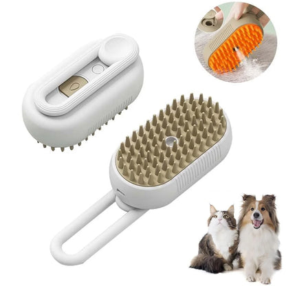 Cat Steam Brush, 3 in 1 Self Cleaning Cat Steamy Pet Brush Steamer Brush for Massage for Removing Tangled and Loosse Hair (2PCS Light Green)